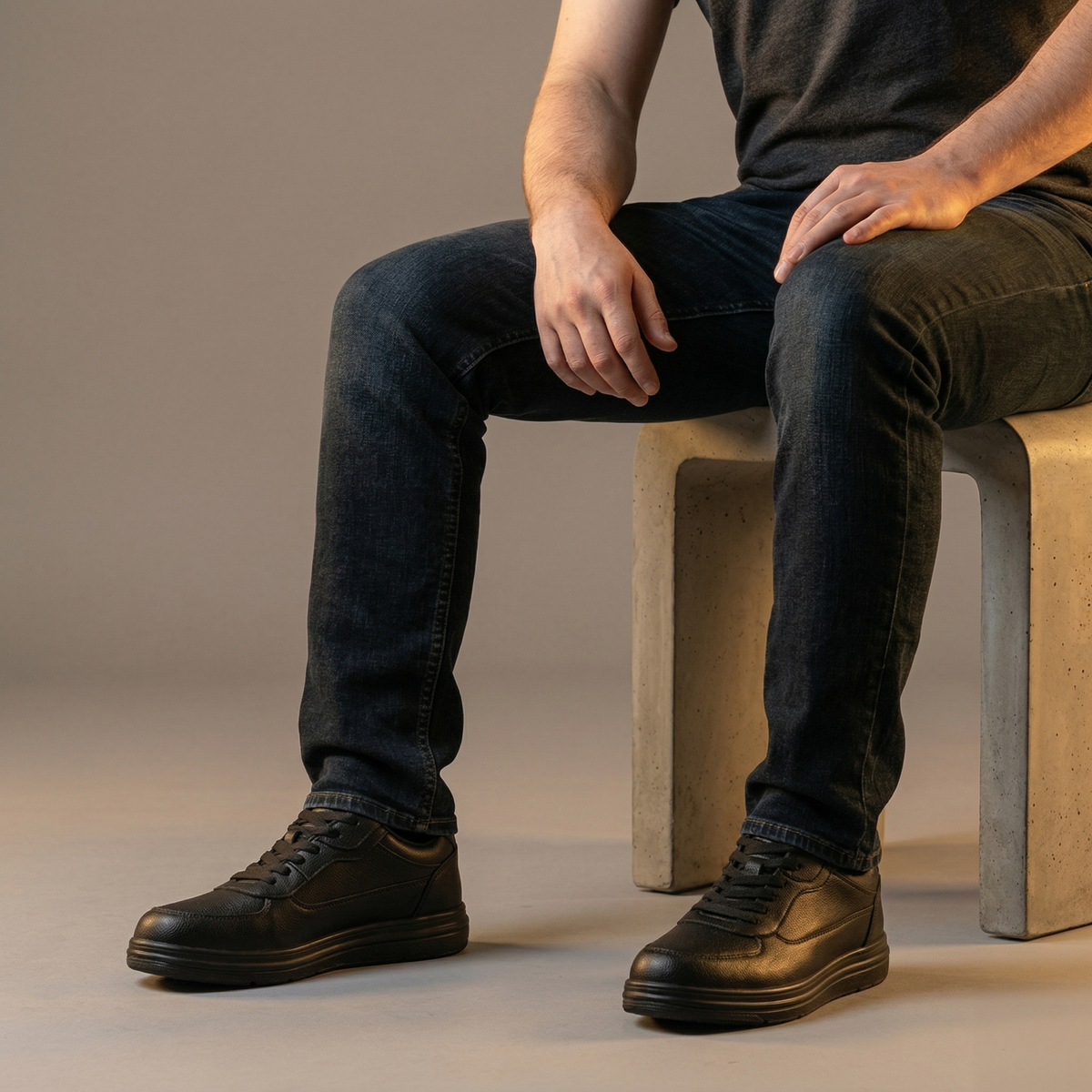ELEVATESHOES CASUAL ALL BLACK