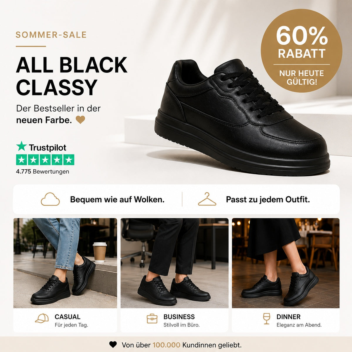ELEVATESHOES CLASSY ALL BLACK SUMMER
